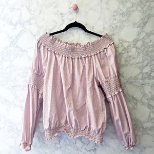 MAX STUDIO Off The Shoulder Striped Blouse